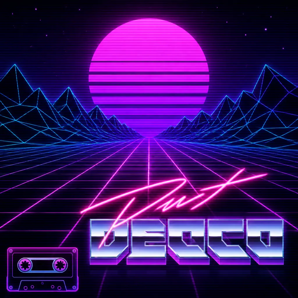 Synthwave Neon Grid - AI prompt result
