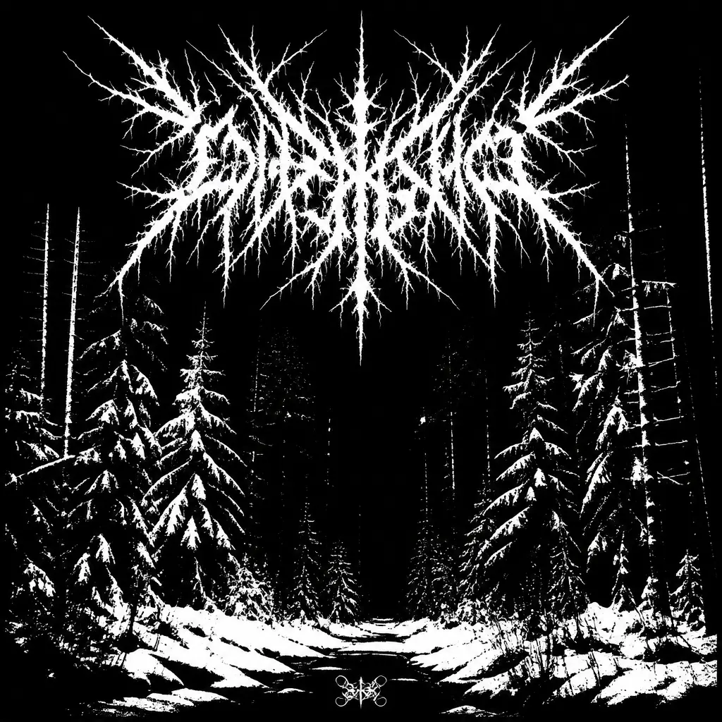 Black Metal Monochromatic Forest - AI prompt result
