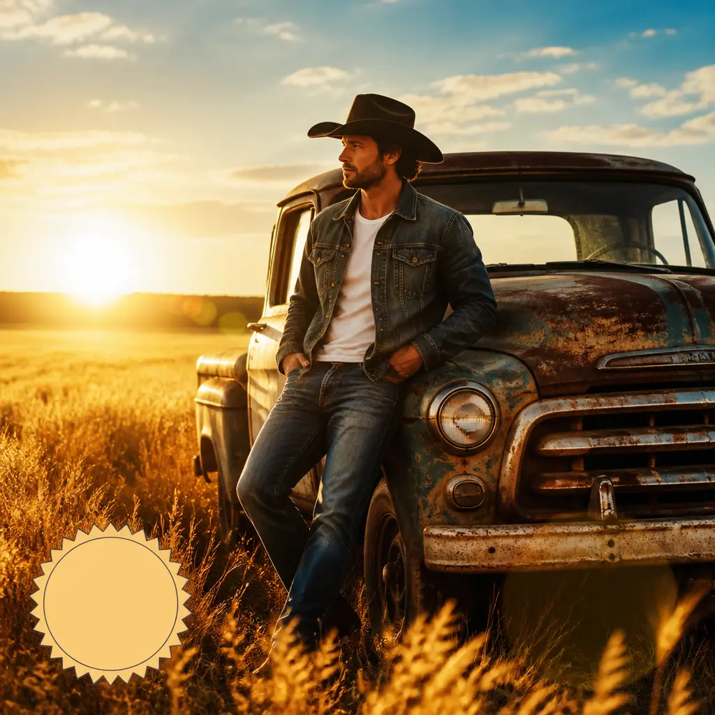 Modern Country Sunset - AI prompt result