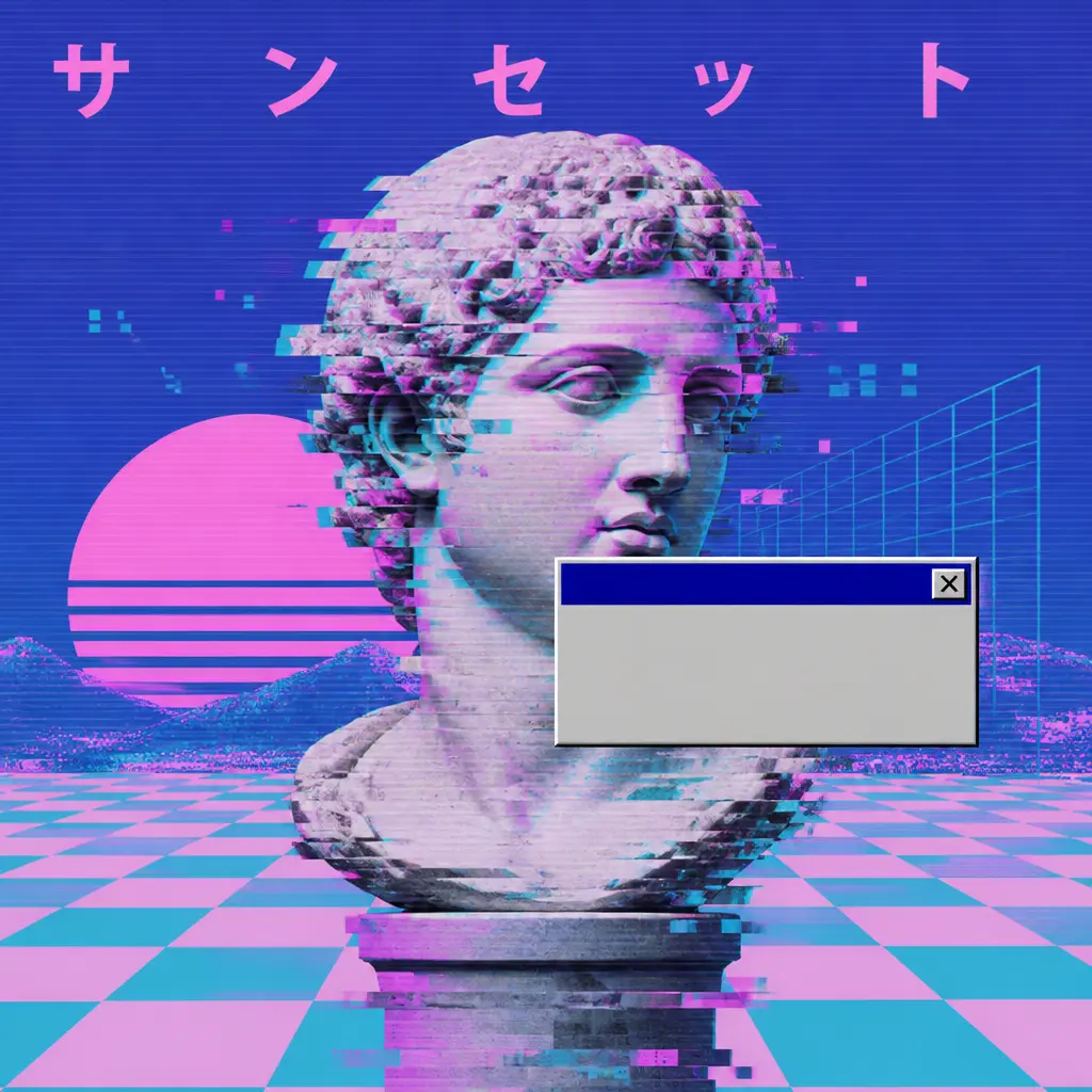 Vaporwave Greek Bust - AI prompt result