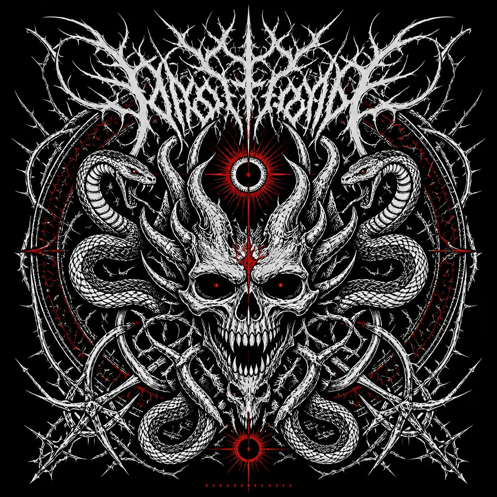 Deathcore Symmetrical Gore - AI prompt result
