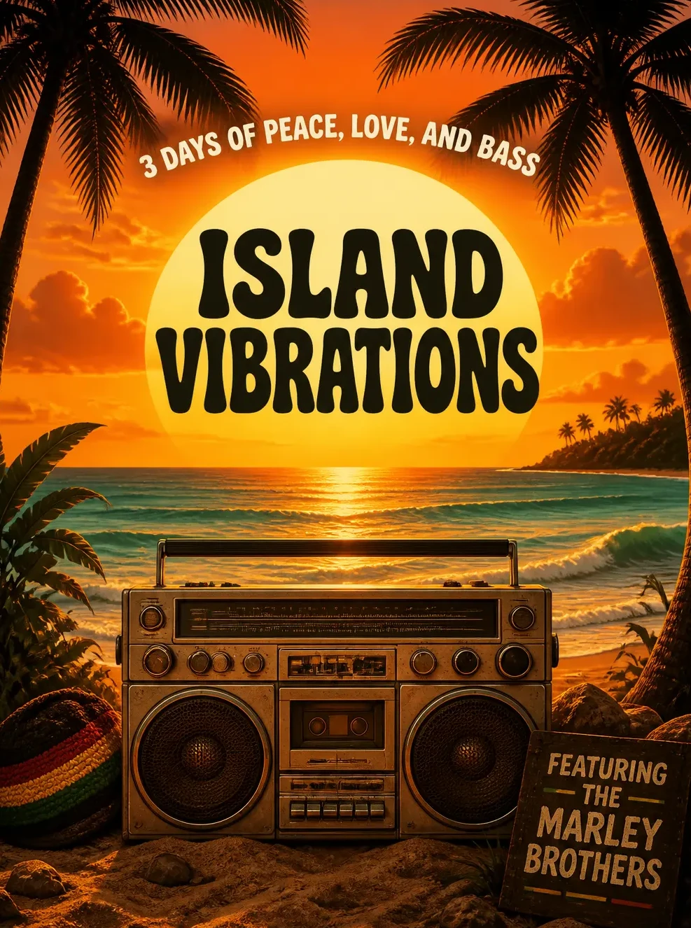 Outdoor Reggae Beach Festival - AI prompt result