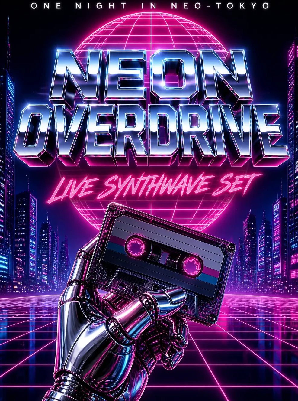 Cyberpunk Synthwave DJ Set - AI prompt result