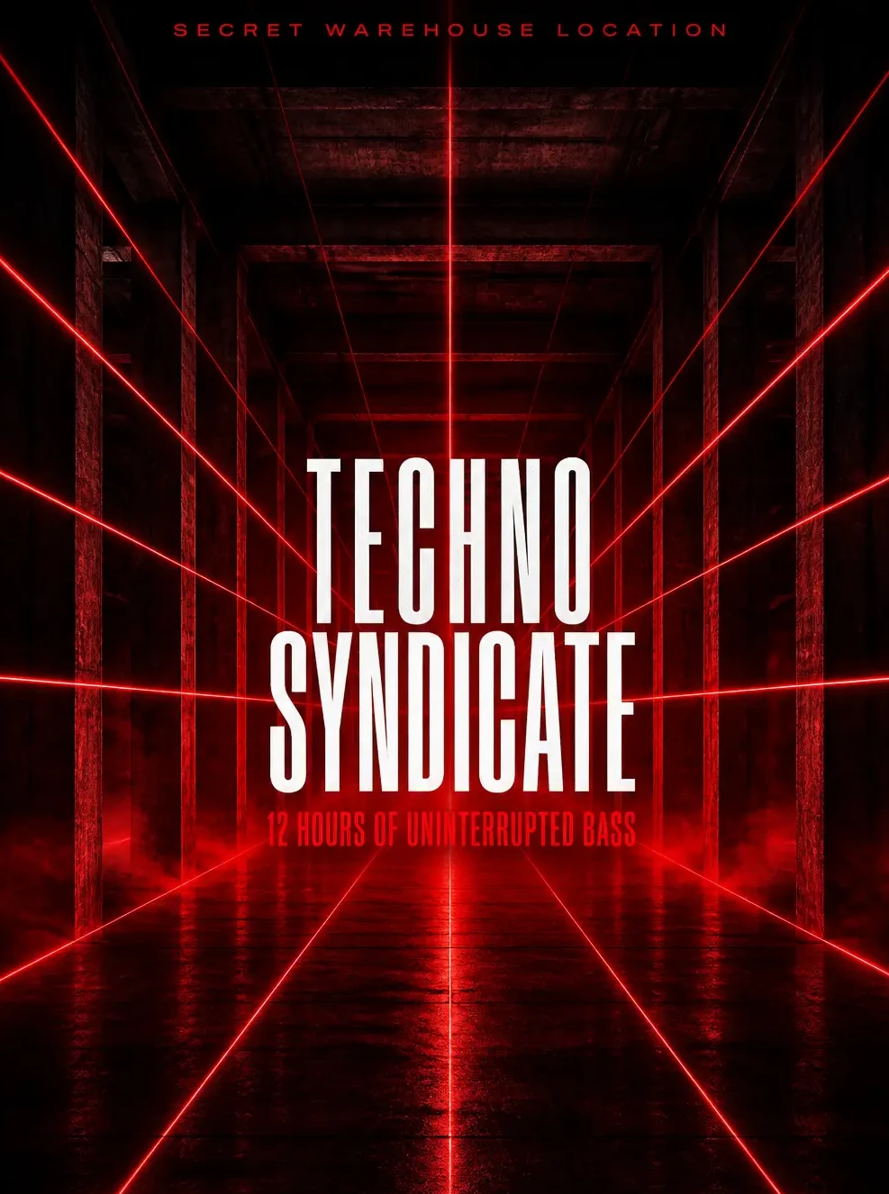 Techno Warehouse Rave - AI prompt result