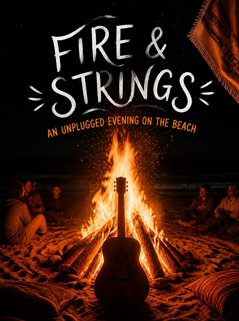 Acoustic Beach Bonfire - AI prompt result