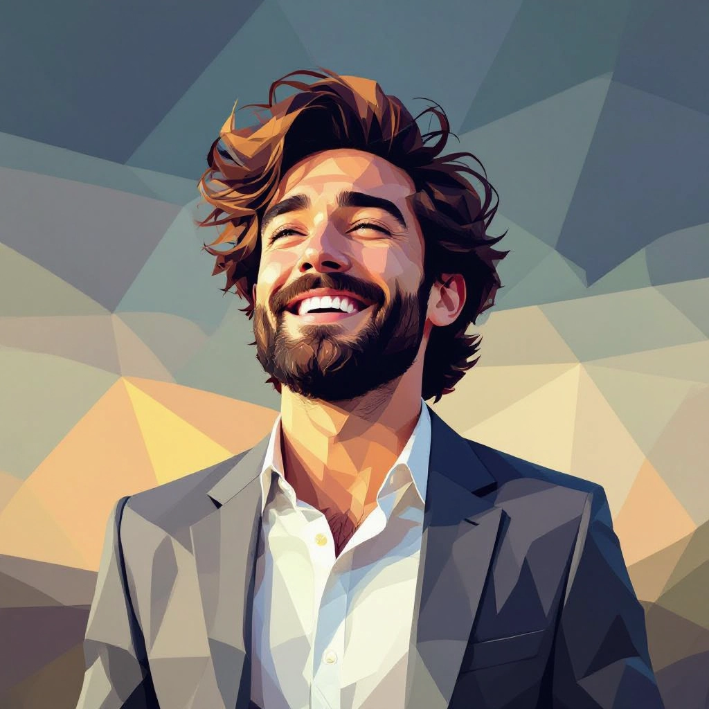 Low poly art example showing geometric polygon style