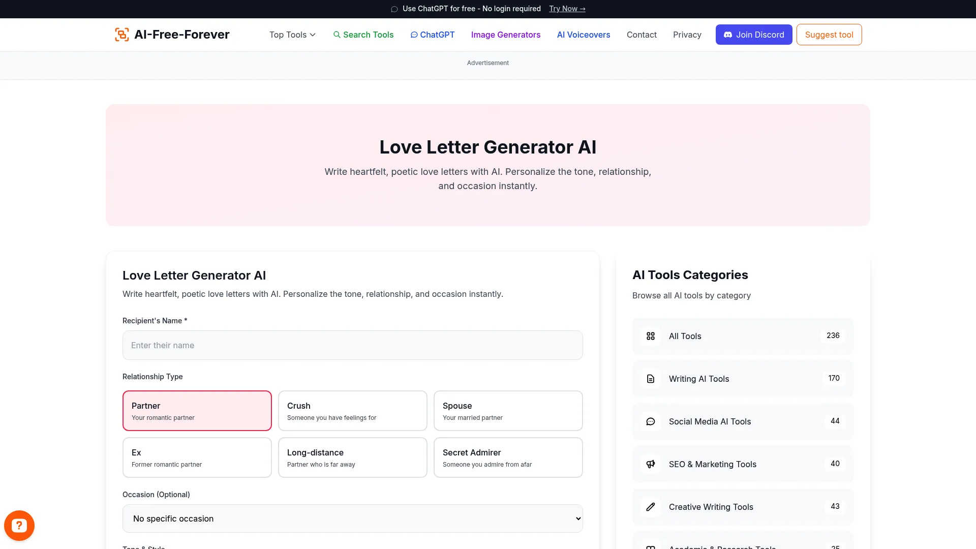 Love Letter Generator AI - Romantic letters for deeper connections