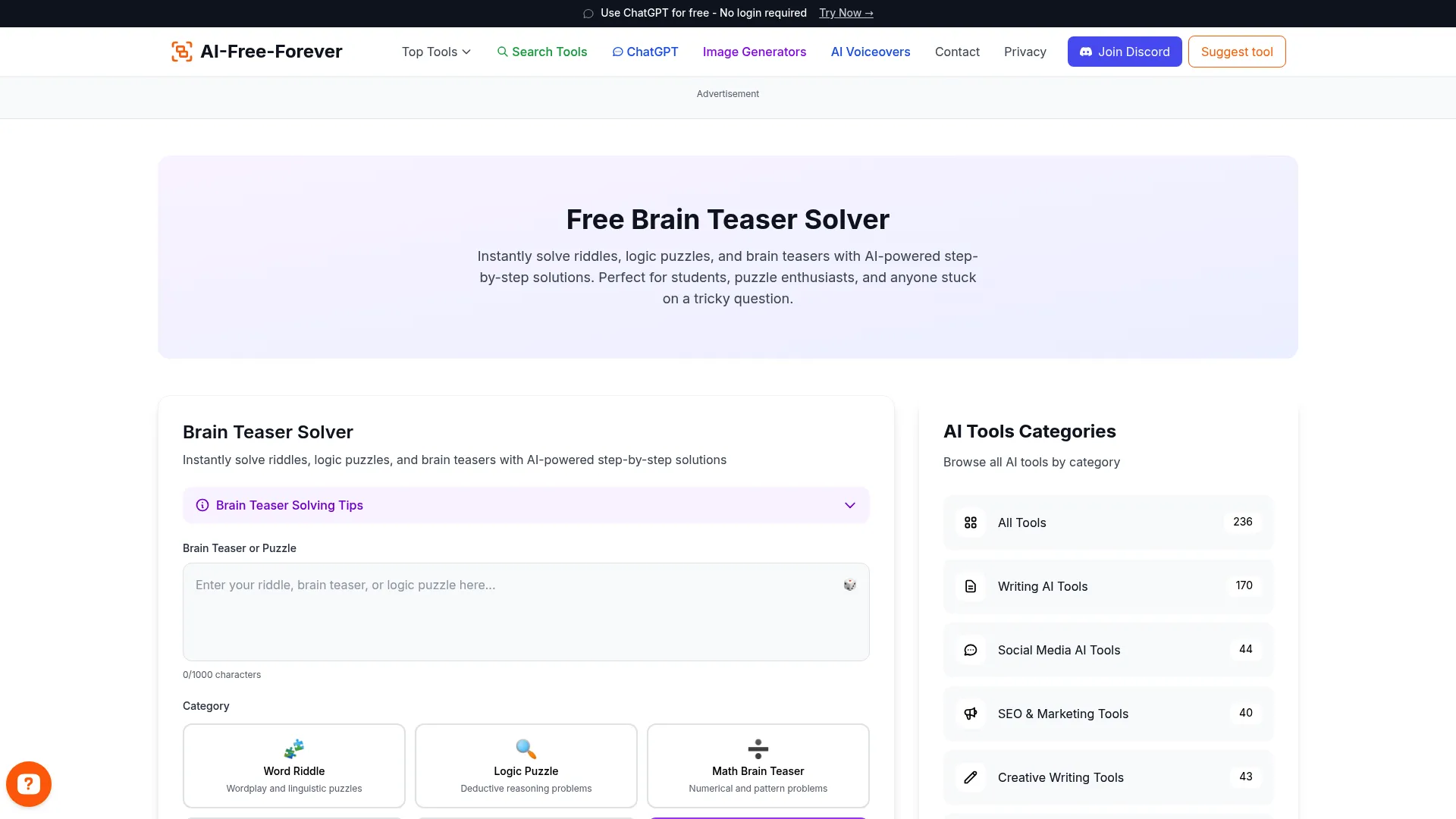 Brain Teaser Solver - Crack logic puzzles and brain teasers with AI