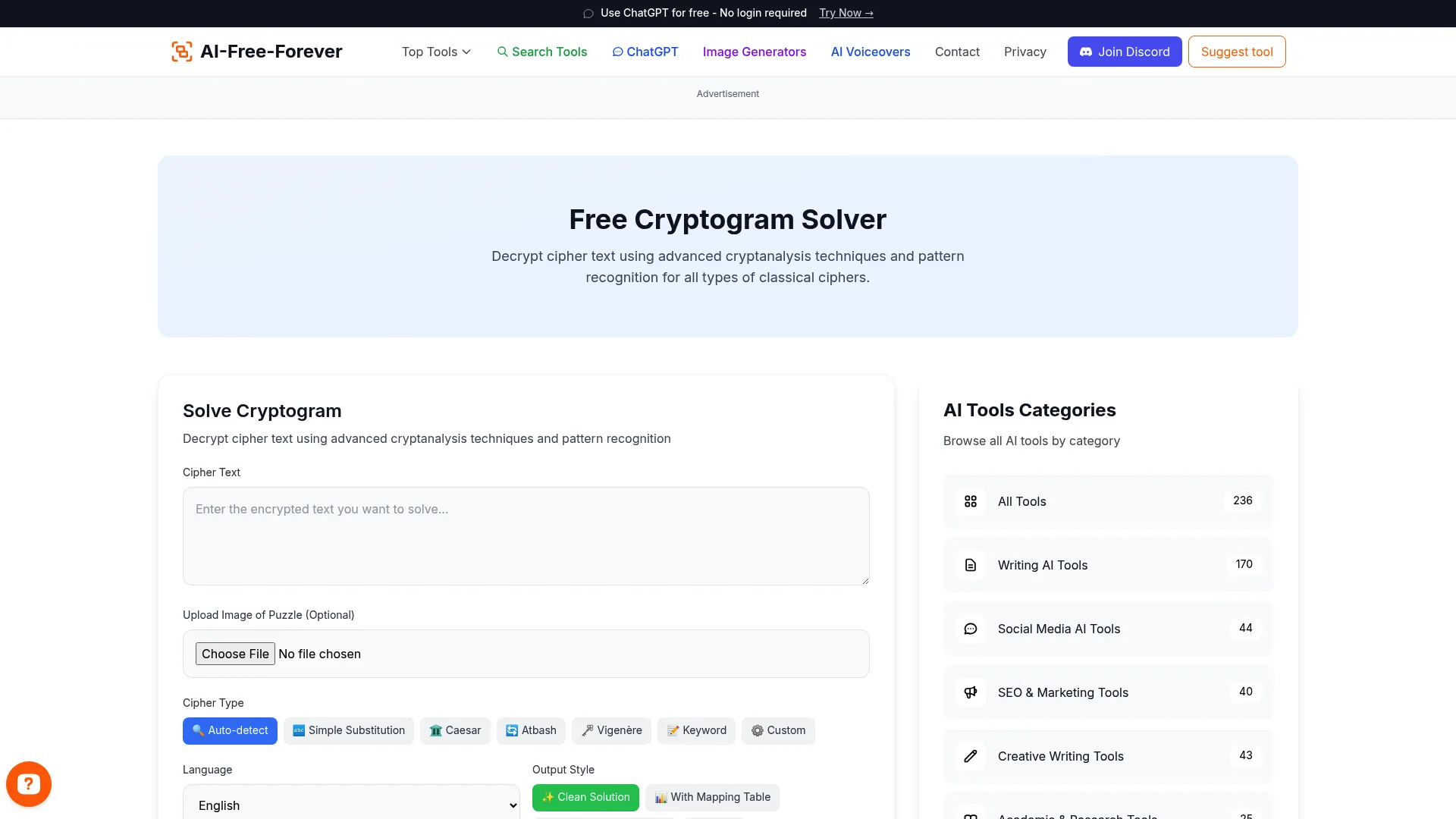 Cryptogram Solver - Decode encrypted messages and cipher puzzles