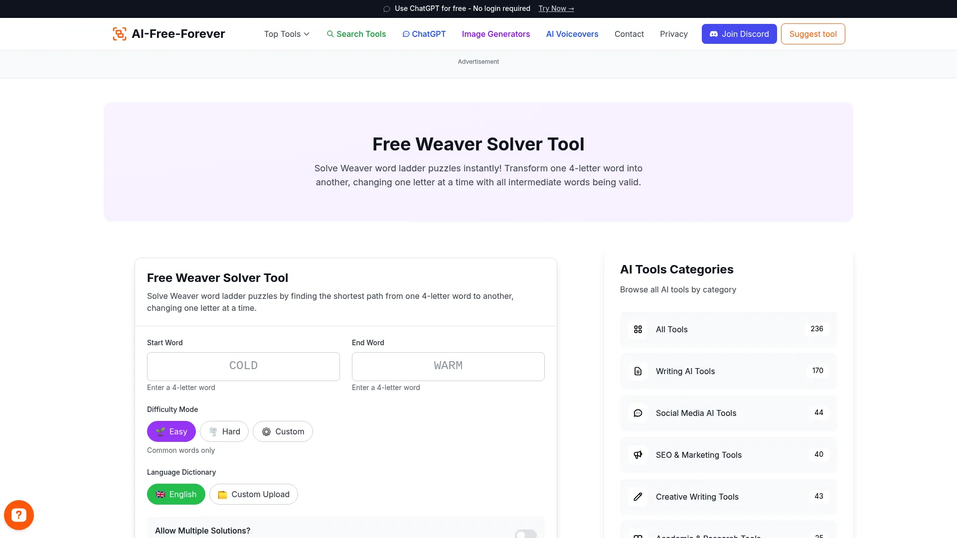 Weaver Solver - Master the daily Weaver word transformation game