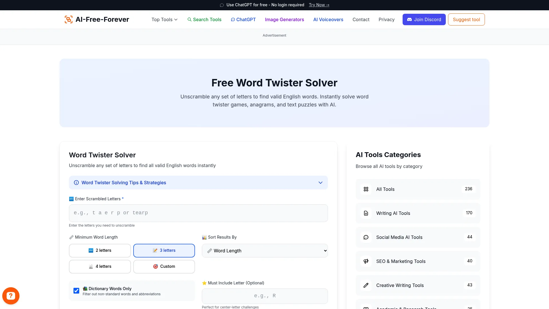 Word Twister Solver - Unscramble letters into valid words