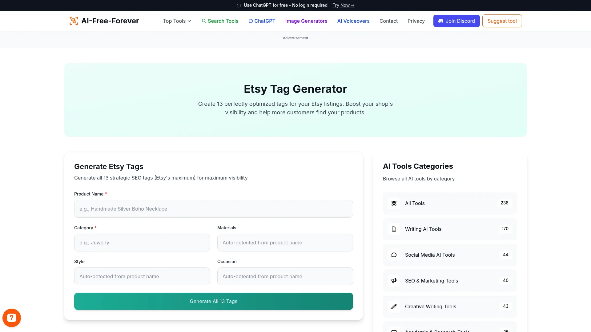 Etsy Tag Generator - Create high-converting tags that boost search visibility