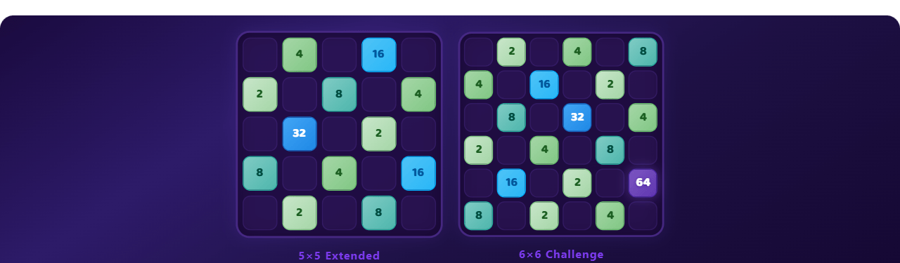 5x5 and 6x6 2048 - 2048 screenshot on AIFreeForever