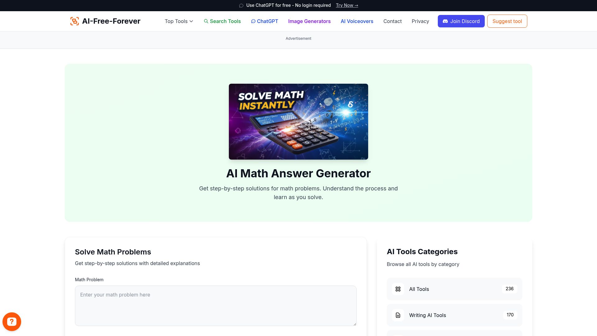 Math Answer Generator - Solve mathematical problems across all levels and topics with step-by-step solutions