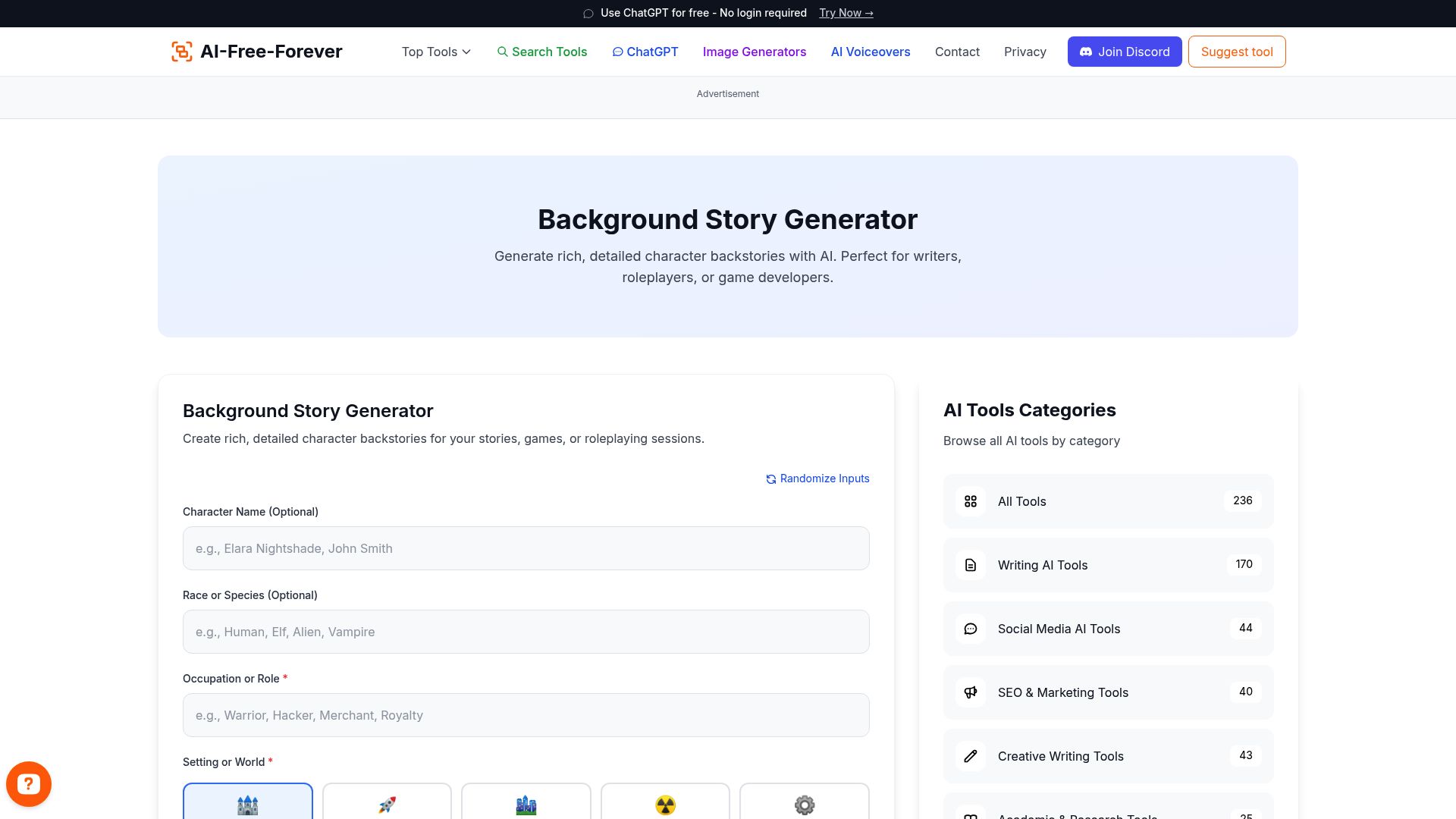 Background Story Generator - Develop rich backstories and character histories for your narratives with detailed backgrounds