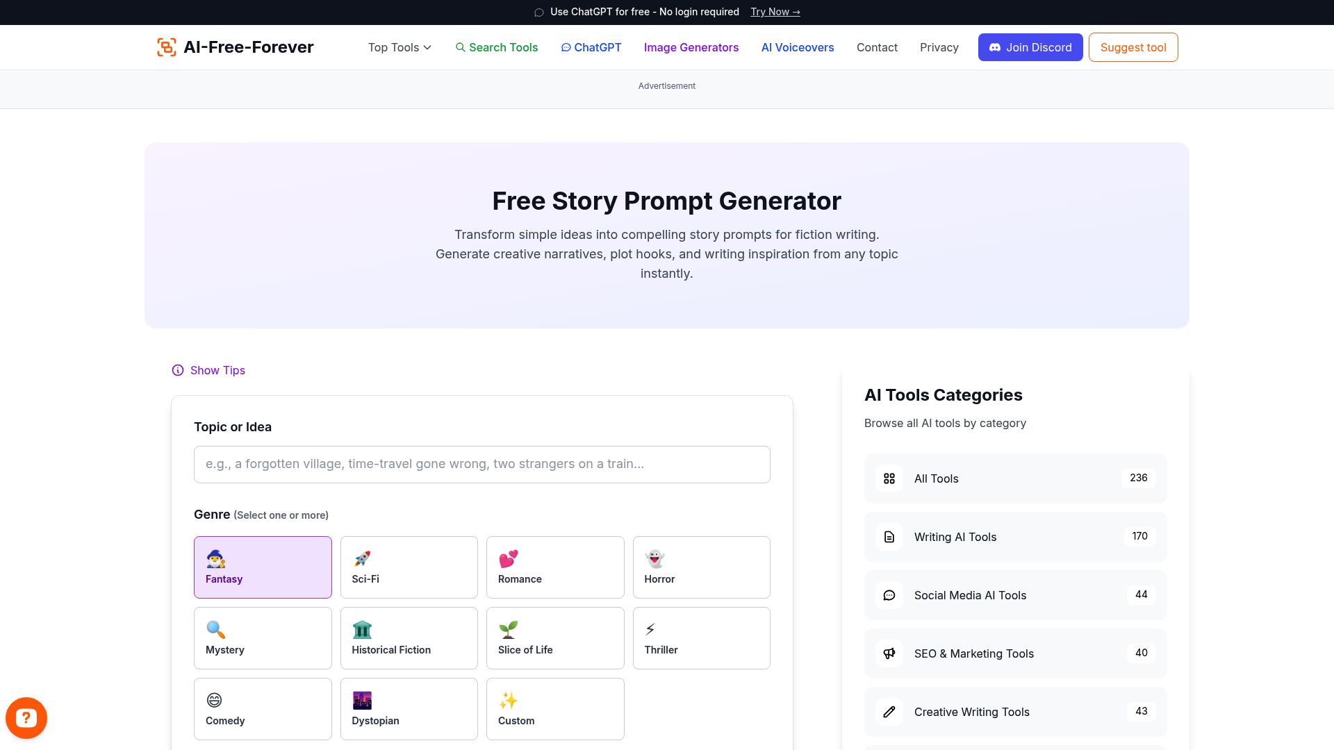Story Prompt Generator - Create inspiring writing prompts to spark your creativity with engaging scenarios and thought-provoking situations
