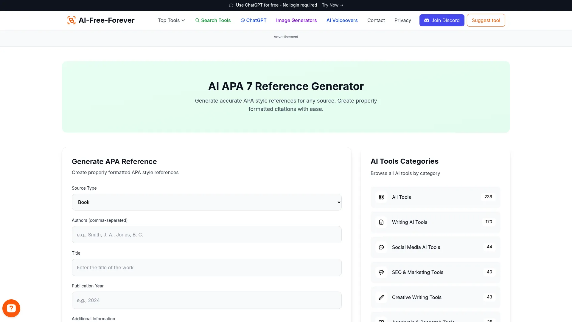 APA Reference Generator - Generate perfect APA citations and references instantly